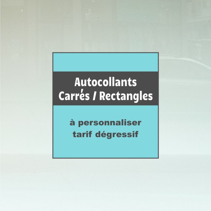 100 étiquette autocollante carrée avec bandes scellées 